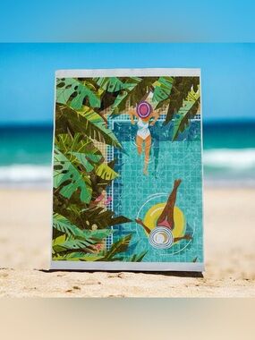 Tropical Poolside Escape – Finished Paint by Number Canvas Art